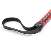 Kiotos - Lange gevlochten single tail - Bull Whip - 190 cm lang - Rood/Zwart-Erotiekvoordeel.nl