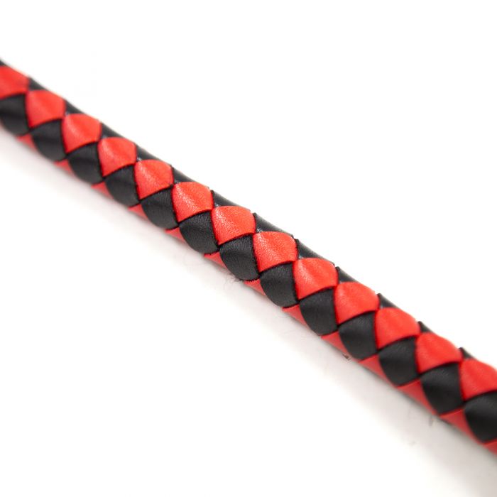 Kiotos - Lange gevlochten single tail - Bull Whip - 190 cm lang - Rood/Zwart-Erotiekvoordeel.nl