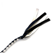 Kiotos - Lange gevlochten single tail - Bull Whip - 190 cm lang - Wit/Zwart-Erotiekvoordeel.nl