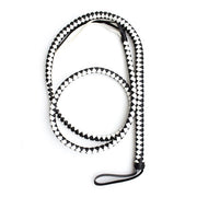 Kiotos - Lange gevlochten single tail - Bull Whip - 190 cm lang - Wit/Zwart-Erotiekvoordeel.nl