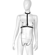 Kiotos - Lederen Collar Chest met 4 Clamps - Dé Ultieme Sensatie voor BDSM Liefhebbers!-Laced-up.nl