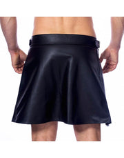 Rimba - Lederen Heren Rok - Kilt - Zwart-Laced-up.nl
