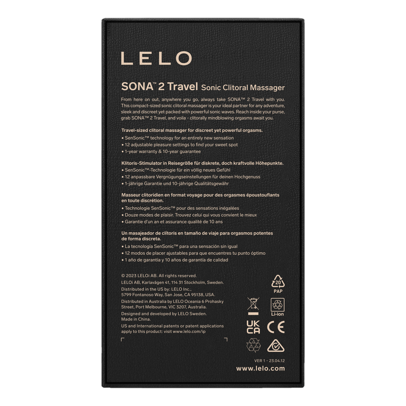 LELO - Sona 2 Travel - Luchtdruk Vibrator - Roze-Erotiekvoordeel.nl