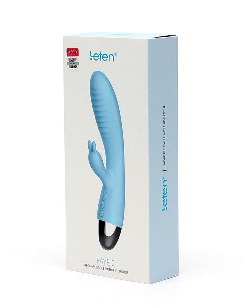 Leten - Faye 2 - Rabbit Vibrator - Lichtblauw-Erotiekvoordeel.nl