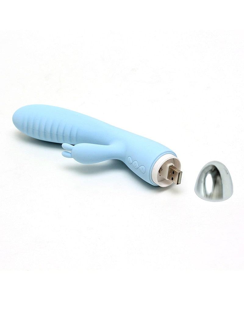 Leten - Faye 2 - Rabbit Vibrator - Lichtblauw-Erotiekvoordeel.nl