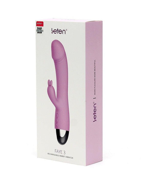 Leten - Faye 3 - Rabbit Vibrator - Siliconen - Roze-Laced-up.nl