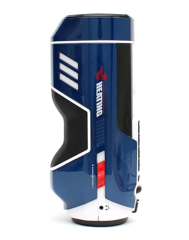 Leten - SM Future Pro Super Masturbator stotend, verwarmend, Met geluid, Met droogFunctie - Wit/Blauw-Laced-up.nl