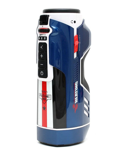 Leten - SM Future Pro Super Masturbator stotend, verwarmend, Met geluid, Met droogFunctie - Wit/Blauw-Laced-up.nl