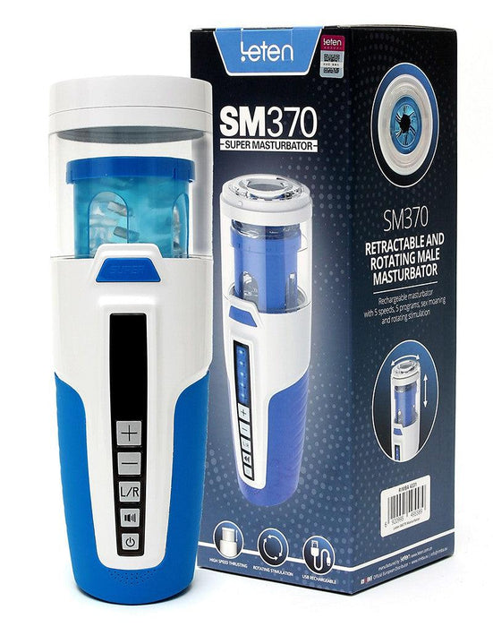 Leten - SM370 Super Masturbator - Telescopische Trekbeweging - Roterend - Kreunfunctie-Laced-up.nl