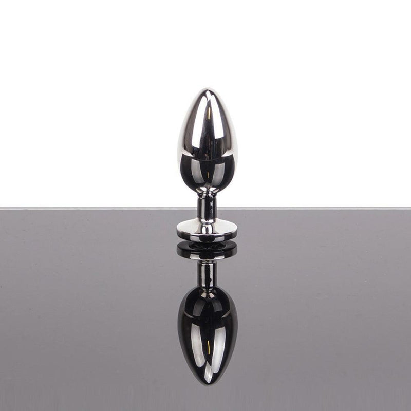 Kiotos - Lichtgewicht Buttplug Metaal Met Wit Kristal - Small-Laced-up.nl