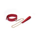 Liebe Seele - Bright Red - PU Lederen Collar met Leiband - Vegan - Rood/Goud-Laced-up.nl