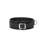 Liebe Seele - Dark Secret - Exclusieve Lederen Collar Met Leiband- Goud Metalen Hardware - Zwart/Goud-Laced-up.nl