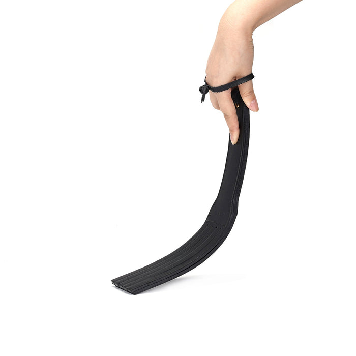 Liebe Seele - Dark Secret Exclusieve Lederen Strafriem- Dubbele Paddle - Zwart-Laced-up.nl