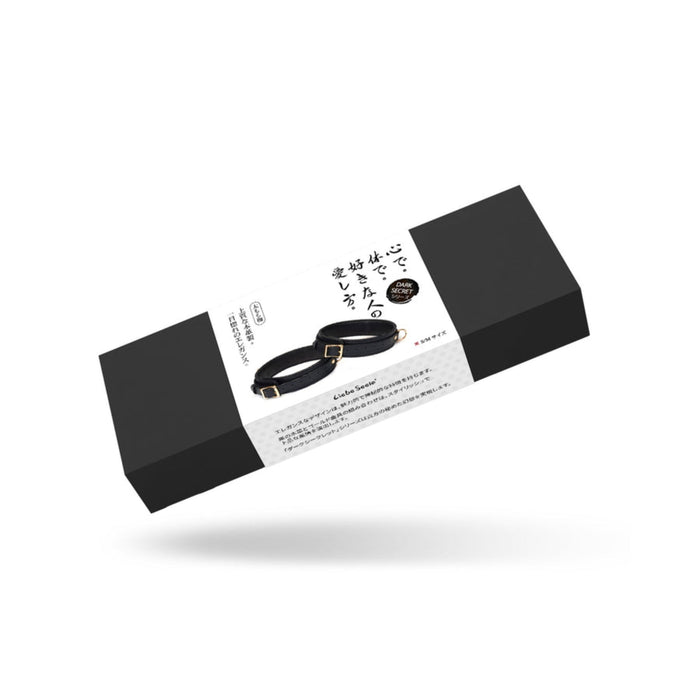 Liebe Seele - Dark Secret Exclusieve Lederen Dijbeen Boeien Met Goud Metalen beslag - Zwart/Goud-Laced-up.nl