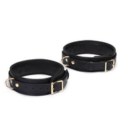 Liebe Seele - Dark Secret Exclusive Leather Thigh Cuffs With Gold Metal Fittings - Black/Gold-Laced-up.nl