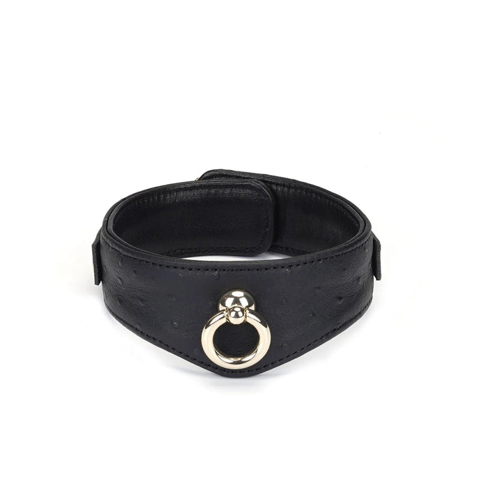 Liebe Seele - Demon's Kiss - Curved Collar Met Leash - Luxe En exclusief ontwerp - Zwart/Goud-Laced-up.nl