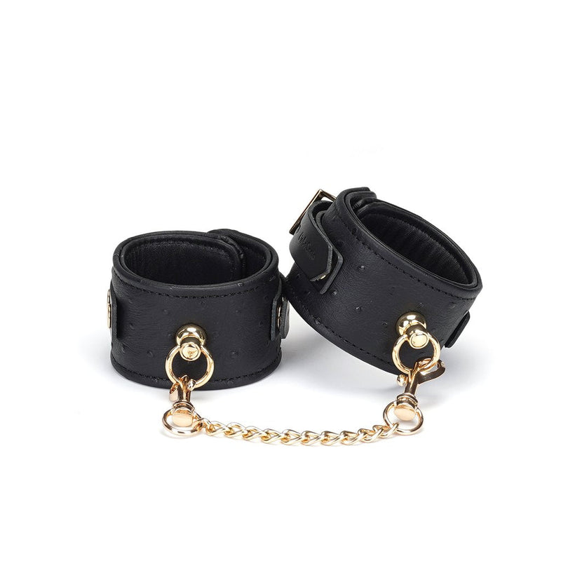 Liebe Seele - Demon's Kiss Handboeien Met Afsluitbare Gespen - Luxe En exclusief ontwerp - Zwart/Goud-Erotiekvoordeel.nl