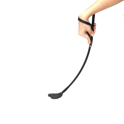 Liebe Seele - Demon's Kiss - Paardrijzweep - Hartvormige Lederen Tip - Luxe en exclusief ontwerp - Zwart/Goud-Laced-up.nl