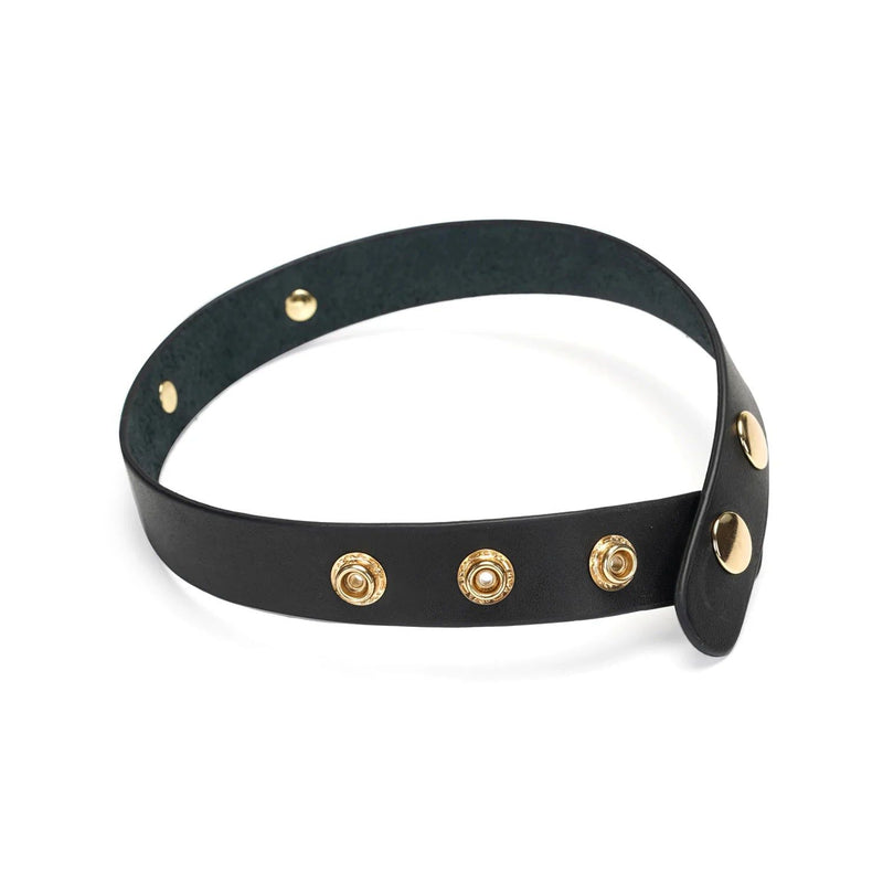 Liebe Seele - Lederen Choker Met Gouden Letters SLUT - Luxe En exclusief ontwerp - Zwart/Goud-Laced-up.nl