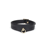 Liebe Seele - Demon's Kiss - Schmales, geschwungenes Halsband mit Leine - Luxuriöses und exklusives Design - Schwarz/Gold - Laced-up.nl