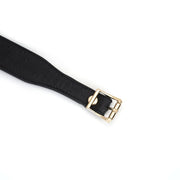 Liebe Seele - Demon's Kiss - Schmales, gebogenes Halsband mit Leine - Luxuriöses und exklusives Design - Schwarz/Gold - Laced-up.nl