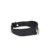 Liebe Seele - Demon's Kiss - Schmales, geschwungenes Halsband mit Leine - Luxuriöses und exklusives Design - Schwarz/Gold-Laced-up.nl