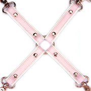Liebe Seele - Fairy Collection - Exklusiver Leder-Hogtie - Rosa/Weiß - Laced-up.nl