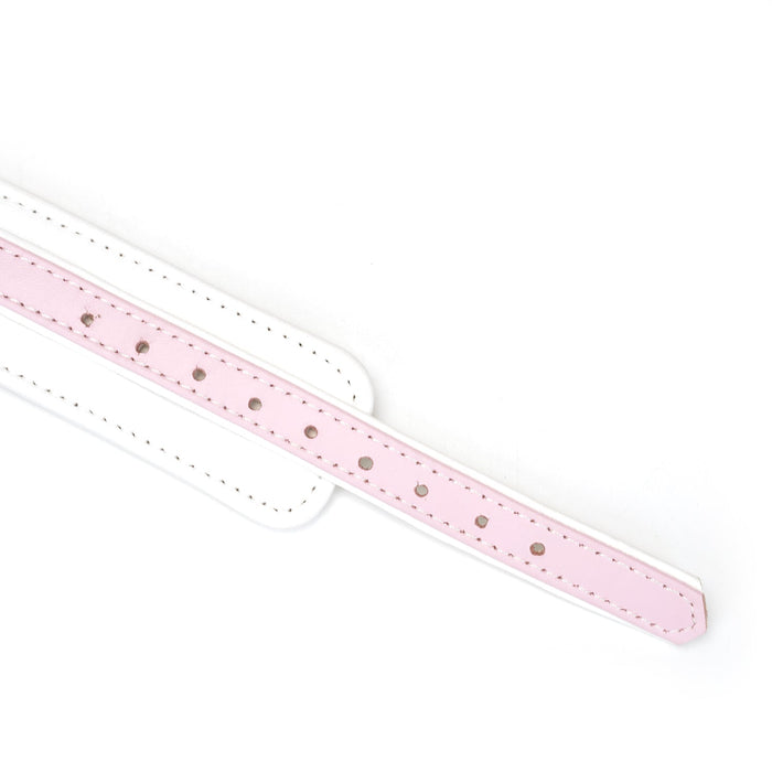 Liebe Seele - Fairy - Leren Collar met Leiband - Roze/Wit-Laced-up.nl