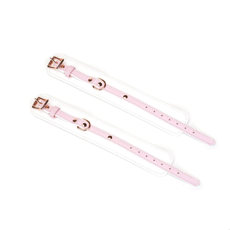 Liebe Seele - Fairy - Leren Enkelboeien - Rosé-Gouden Hardware - Roze/Wit-Laced-up.nl
