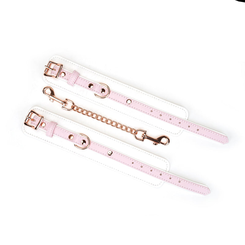 Liebe Seele - Fairy - Leren Polsboeien - Rosé-Gouden Gespen - Roze/Wit-Laced-up.nl