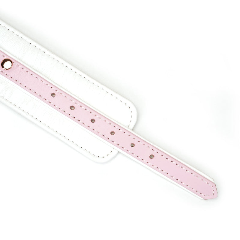 Liebe Seele - Fairy - Leren Polsboeien - Rosé-Gouden Gespen - Roze/Wit-Laced-up.nl
