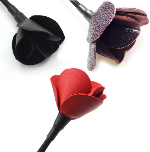 Liebe Seele - Flower Rhythm - Riding Crop - Paardrijzweepje Leer - Met Rode Roos-Laced-up.nl