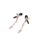 Liebe Seele - Pinces à seins de luxe avec pendentifs en forme d'hippocampe - Rose/Or - Or-Laced-up.nl