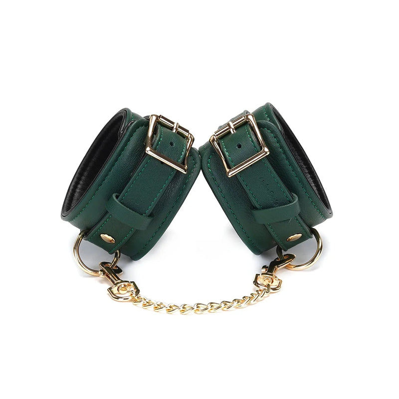 Liebe Seele - Mossy Green - Lederen polsboeien Met Gouden Ketting - exclusief En luxe ontwerp-Laced-up.nl