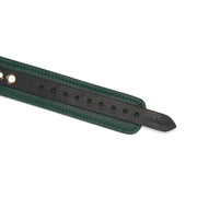 Liebe Seele - Mossy Green - Leren Collar En Gouden Leiband - Exclusief En Luxe Ontwerp - groen-Laced-up.nl