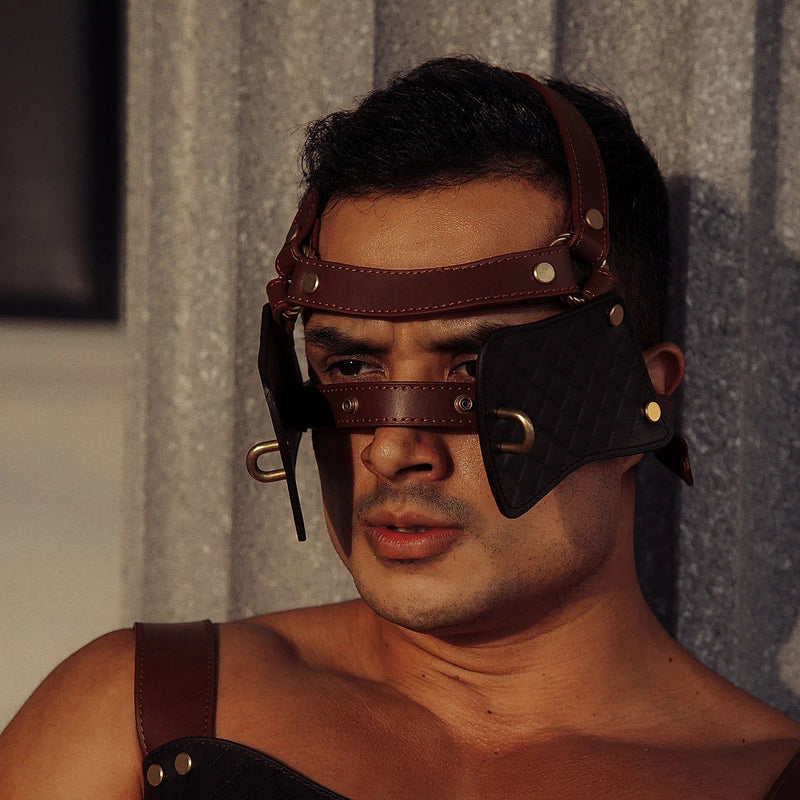 Liebe Seele - The Equestrian Leather Blinder And gag - Paardenhoofdtooi Met bit gag-Laced-up.nl