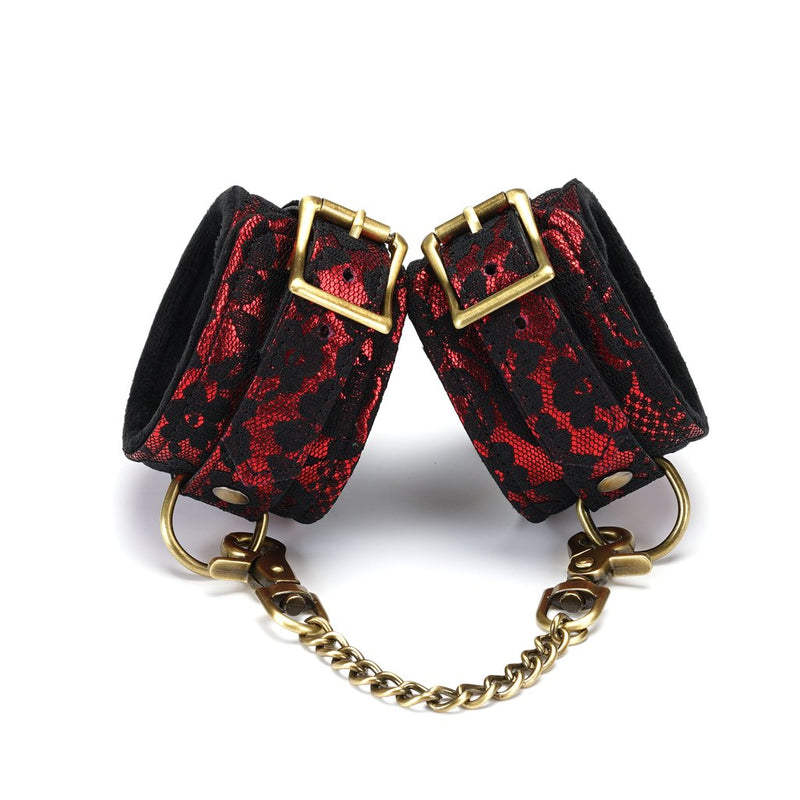 Liebe Seele - Victorian Garden Luxe Enkelboeien - vegan vriendelijk - Rood/Zwart-Laced-up.nl