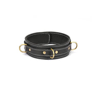 Liebe Seele - Warrior Princess - Stoere Lederen Collar met Messing Hardware - Zwart - Uit Japan-laced-up.nl