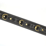 Liebe Seele - Warrior Princess - Stoere Lederen Collar met Messing Hardware - Zwart - Uit Japan-laced-up.nl