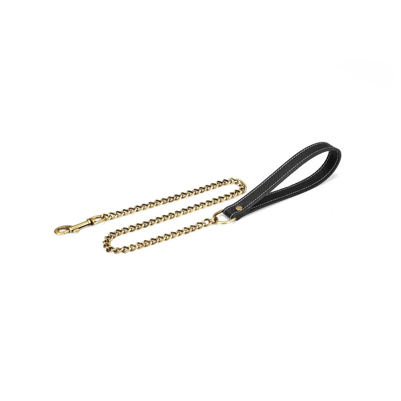 Liebe Seele - Warrior Princess - Stoere Lederen Collar met Messing Hardware - Zwart - Uit Japan-laced-up.nl