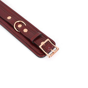 Liebe Seele - Wine Red - Leather Wrist Cuffs - Rose Gold Chain & Hardware - Exclusive and Luxurious Design - Laced-up.nl