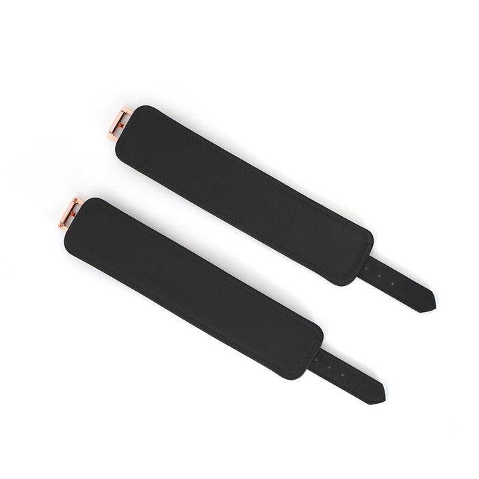 Liebe Seele - Wine Red - Lederen Polsboeien - Rosé Gouden Ketting & Hardware - Exclusief En Luxe ontwerp-Laced-up.nl