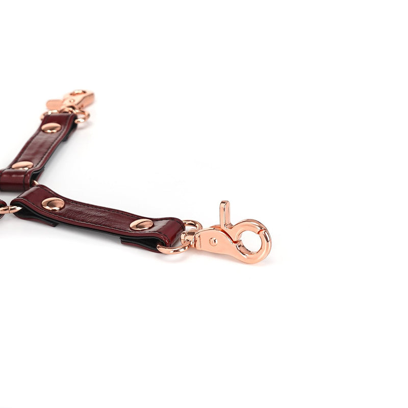 Liebe Seele - Wine Red - Liens en cuir avec clips - design exclusif et luxueux - rouge vin-Laced-up.nl