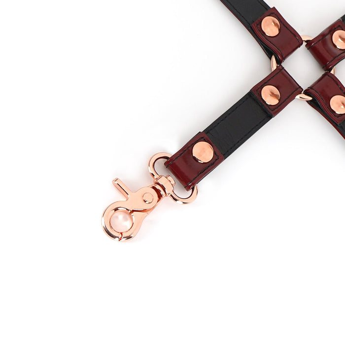 Liebe Seele - Wine Red - Leren Hogtie Met clips - exclusief En Luxe ontwerp - wijnrood-Laced-up.nl