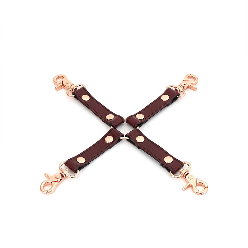 Liebe Seele - Wine Red - Liens en cuir avec clips - design exclusif et luxueux - rouge vin-Laced-up.nl