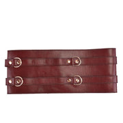 Liebe Seele - Wine Red - Luxe En Exclusieve Lederen Taille Bondagecorset - Corsetriem - wijnrood-Laced-up.nl