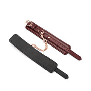 Liebe Seele - Wine Red - Leren Enkelboeien Met Rosé Gouden Ketting - exclusief En Luxe ontwerp - wijnrood-Laced-up.nl