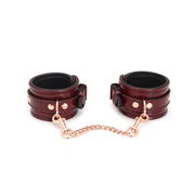 Liebe Seele - Wine Red - Leren Enkelboeien Met Rosé Gouden Ketting - exclusief En Luxe ontwerp - wijnrood-Laced-up.nl