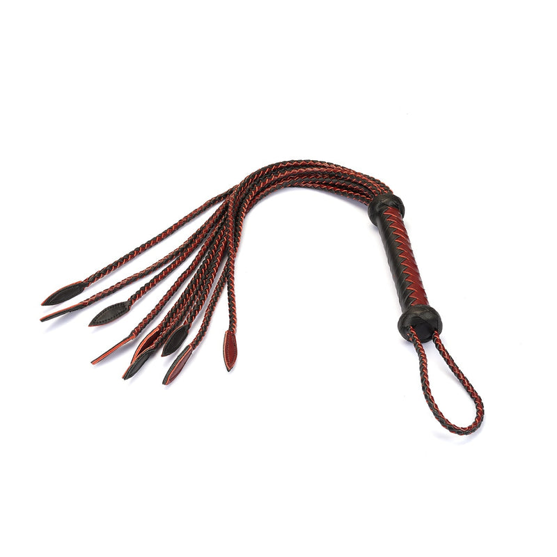 Liebe Seele - Wine Red - Luxe Gevlochten Flogger - Cat-o-Nine Tails-laced-up.nl