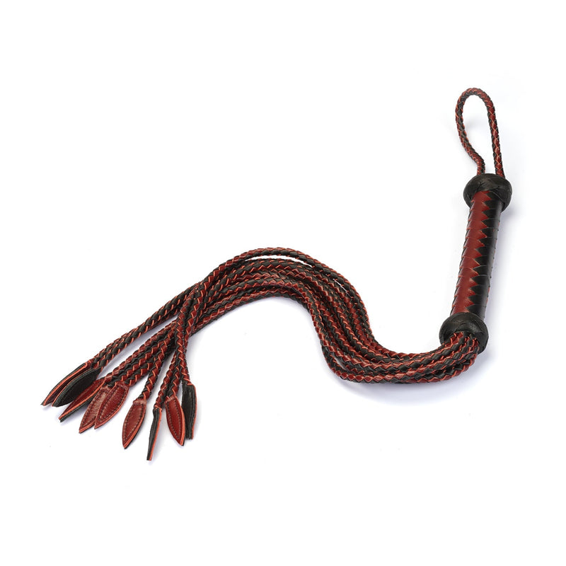 Liebe Seele - Wine Red - Luxe Gevlochten Flogger - Cat-o-Nine Tails-laced-up.nl
